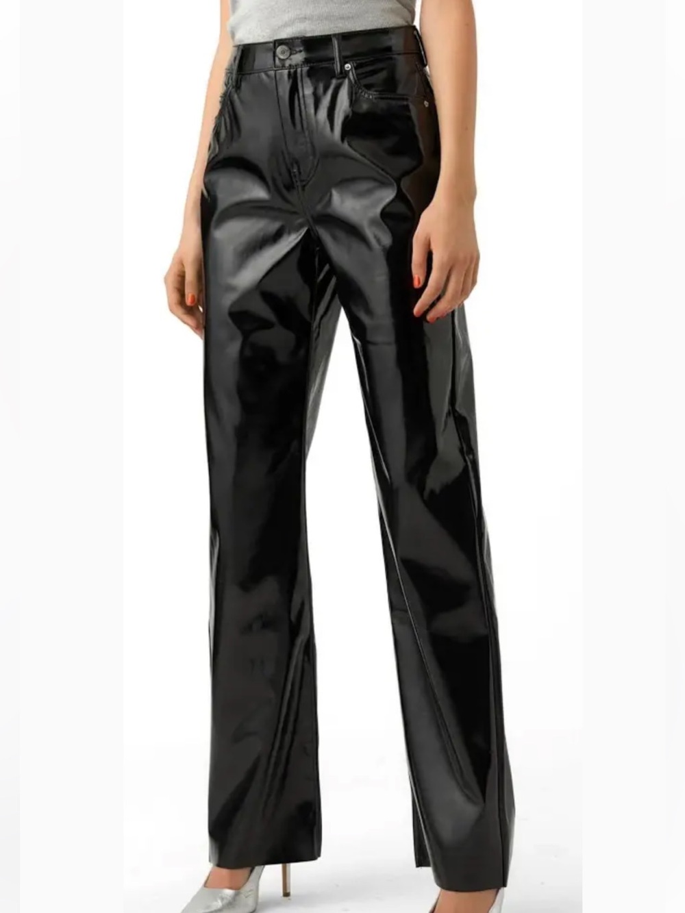 VERO MODA Kithy Glossy Faux-Leather Pants